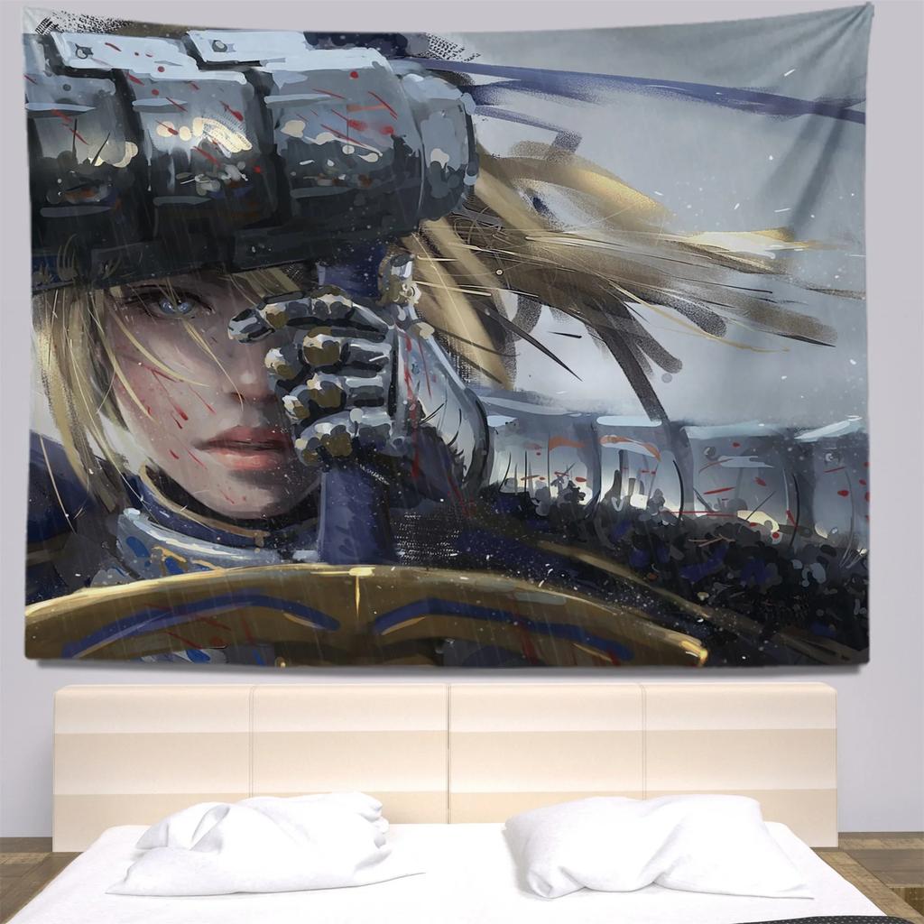 Декоративный гобелен в стиле иллюстрации персонажа из мультфильма для украшения стен дома, офиса, гостиной, гобелен