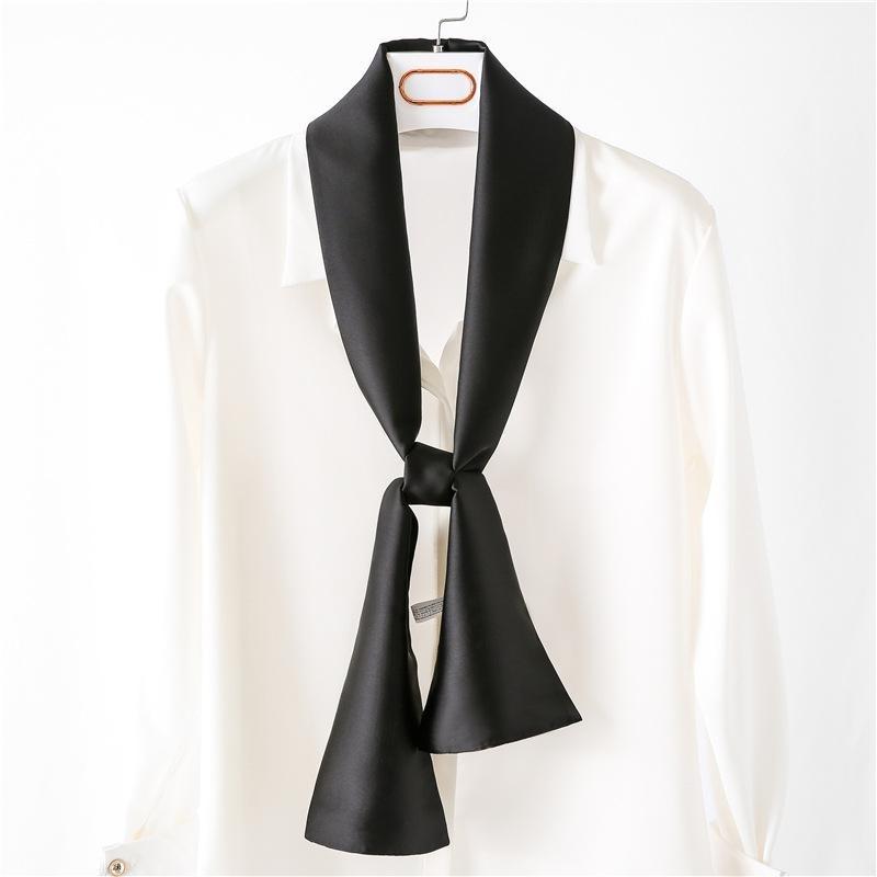 Хиджаб Натуральный Длинный Шелк Женский Принт Элегантные Шейные Платки Лента для Волос Головная Повязка Завязка Украшение Ручки Сумки Фуляр Воротник Косынка