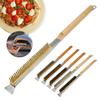 Pizza Oven Brush 53.5cm Long Professional Pizza Oven Cleaner with Wooden Handle Stainless Steel Pizza Oven Cleaning Tool for Grill Stone Cleaning