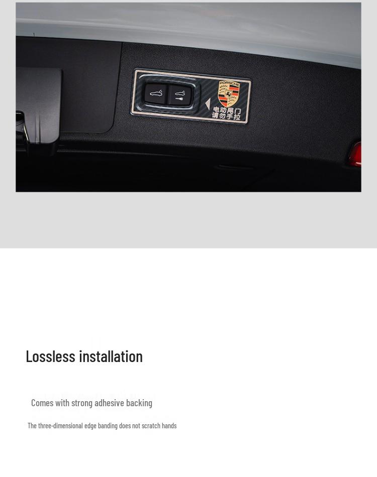 Наклейка-предупреждение об электрической крышке багажника Porsche