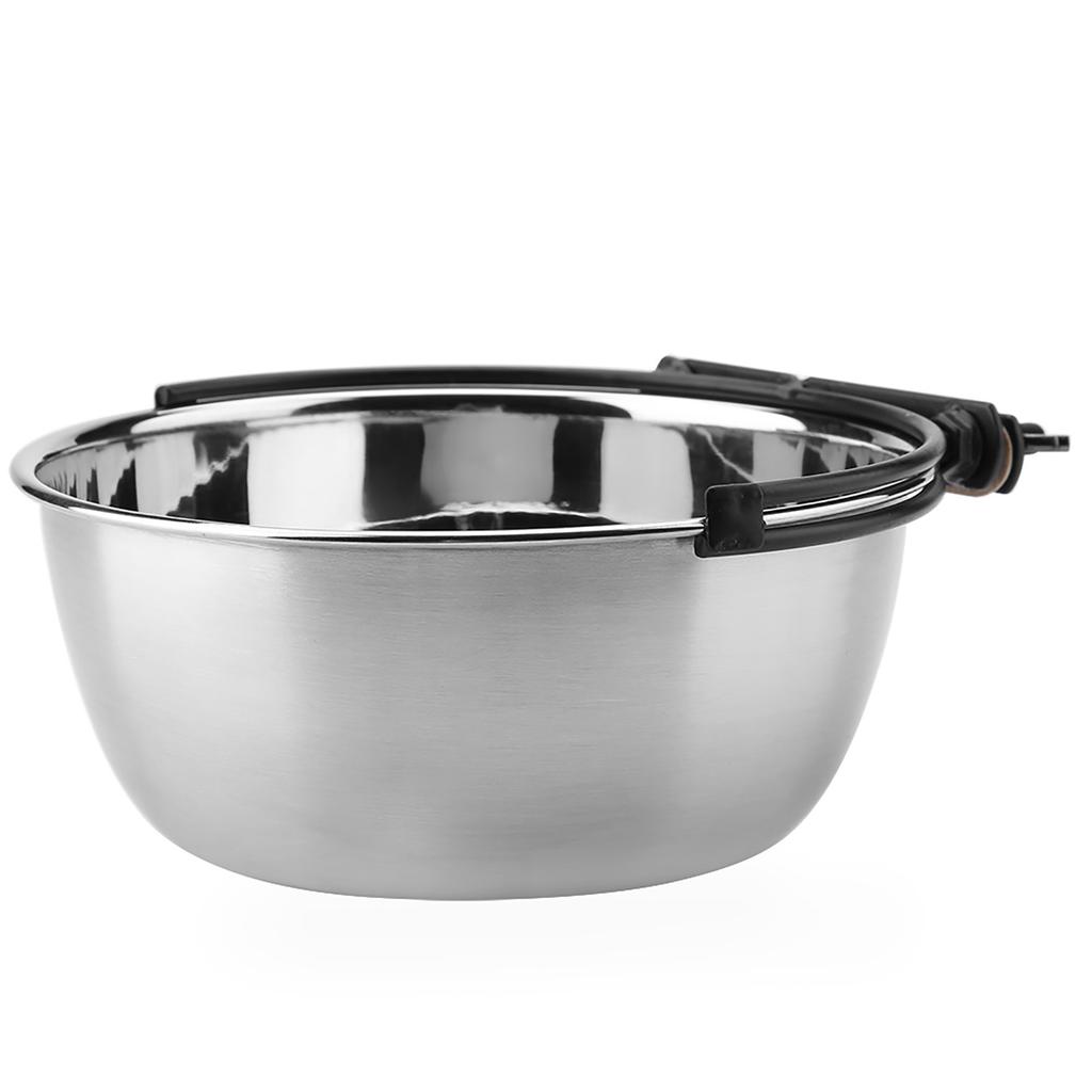 Подвесная миска из нержавеющей стали для еды и воды для кошки, питомца, собаки, щенка, для клетки (L)