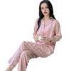 Womens Satin Pajamas Set Button Down Long Sleeve Top And Long Pants Sleepwear Set Oversized Casual Plaid 2 Piece Lounge Set