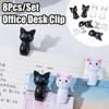 Snacks Sealing Clips Plastic Beach Towel Clips Cute Cat 8Pcs/Set Household Clothespegs Clamp Office Desk Organize And Store Plastic Clips