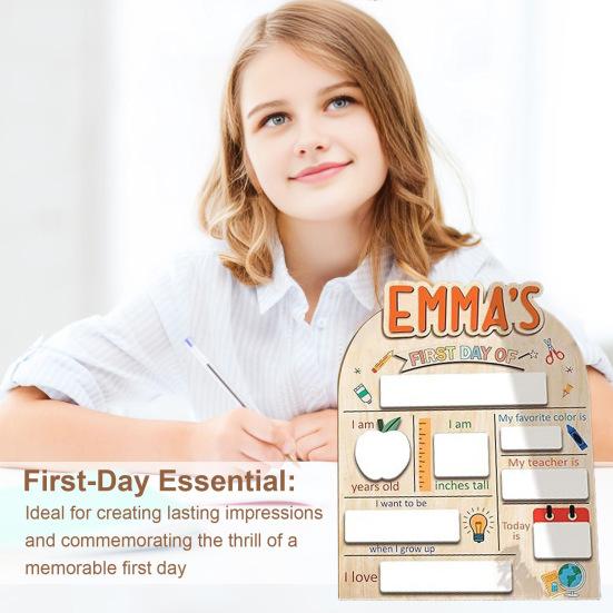 Табличка «Первый день в школе» Деревянная табличка с вехой образования Сувенирная доска для рисования маркером Подарки детям на «Снова в школу»