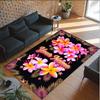 Floral Theme Crystal Velvet Rug Personalized Custom Name Text Soft Floor Mat Home Decor