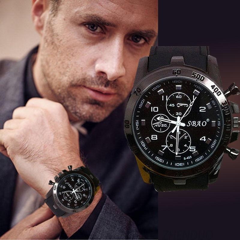 Sports Silicone Watch Luxury Analog Quartz Modern Men Fashion Wrist Watch