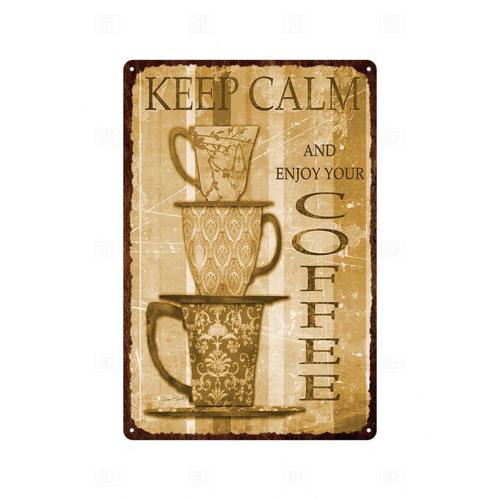Винтажная жестяная вывеска для кофе, металлическая вывеска, декоративная табличка в стиле ретро, ​​украшение для кафе, кухни, гостиной, кофейни-бара