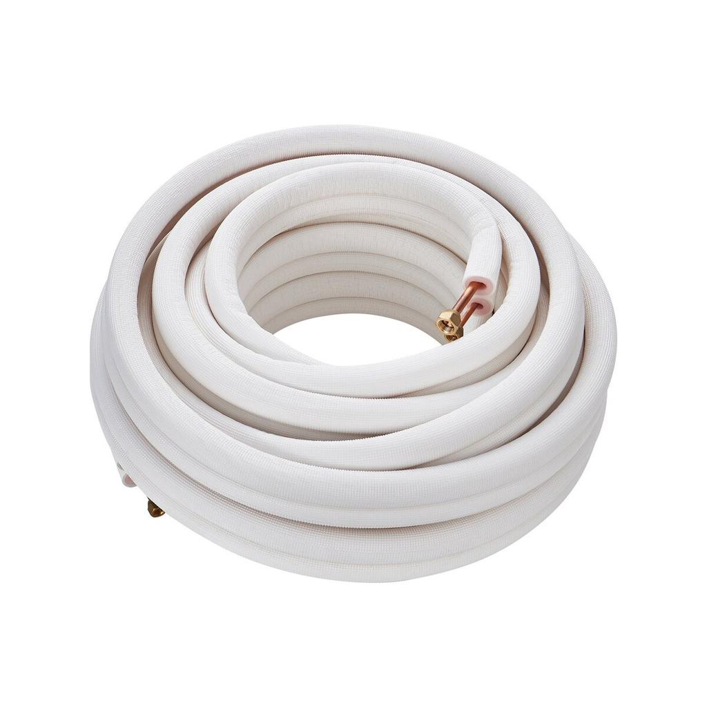 15240mm Mini Split Line Set, 6.4 & 9.5mm O.D Copper Pipes Tubing and Triple-Layer Insulation, for Mini Split Air Conditioning Refrigerant or Heating