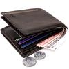 100% Genuine Leather Mens Wallet Premium Product Real Cowhide Wallets for Man Short Black Walet Portefeuille Short Purse