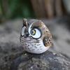Винтажная ручная работа Миниатюрная деревянная статуэтка совы Фигурки Животное Настольное украшение для домашнего декора Подарок декоративное дерево