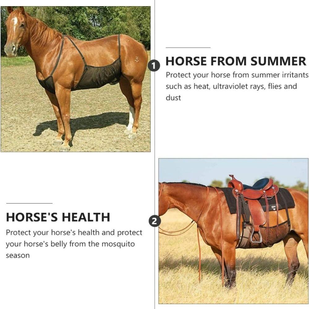 Удобная попона от слепней для лошади, мелкая сетка, защитное снаряжение для лошади, защита живота, конная амуниция