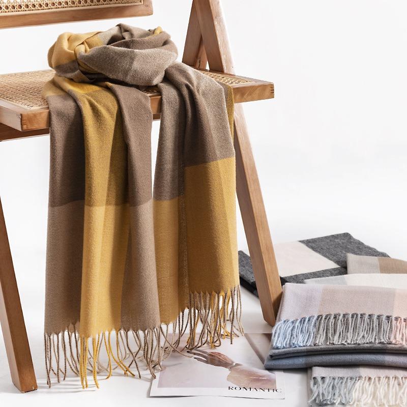 Imitation Cashmere Scarf Female Elegance Temperament Scarf Fresh and Sweet Shawl Warm and Cold Scarf