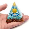 Оргонит Пирамида Оргонит Орнамент Натуральный Камень Сила Камень Очищения Бирюза Бирюза Сазаре Арагонит Круглый Шар Гексаграмма [ЗОЛОТОЙ КАМЕНЬ]