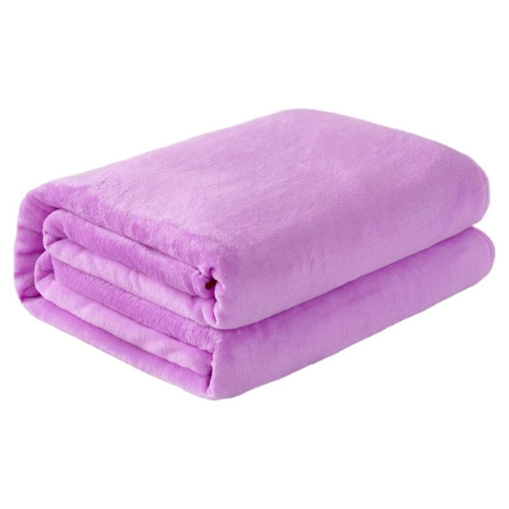 Skin-friendly Flannel Blanket Solid Color Bed Sheet Sofa Blanket Summer Sleep Blanket  Bedroom