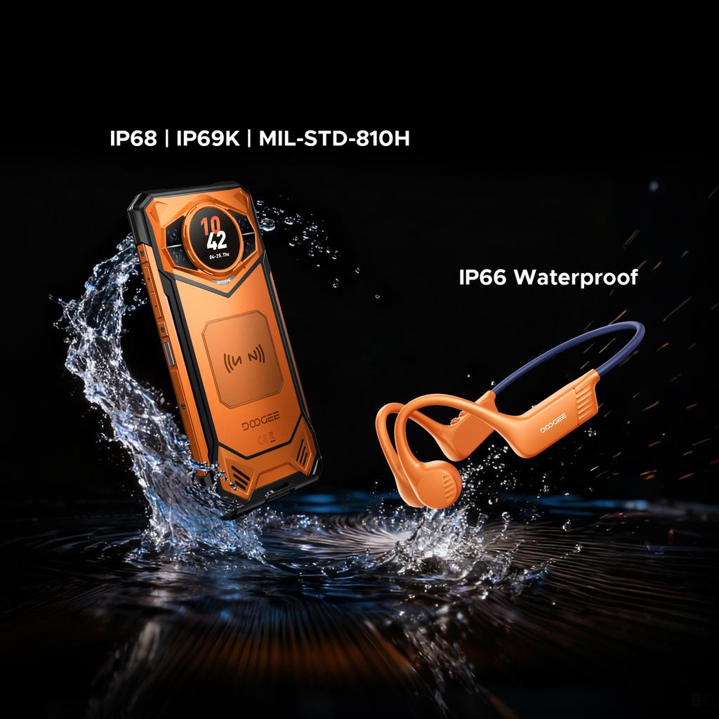 Global Version DOOGEE S200 VIP Edition 5G Rugged Phone Android 16 1.32" AMOLED Rear Display 48GB 256GB 10100mAh Battery NFC
