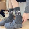 Ladies Autumn Winter Thickened Warm New Cartoon Dancing Bear Wool Drum Pile Socks