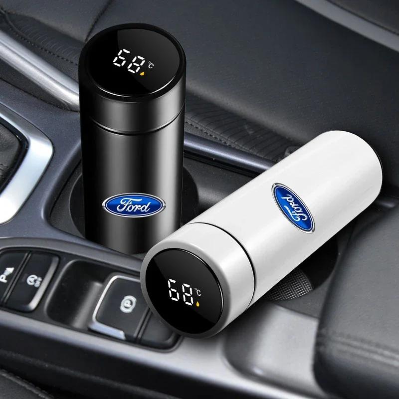 Focus Hot For Ford Intelligent Car Thermos Cup Tea Coffee Vacuum Flask Temperature Display Water Bottle For Ford Focus 3 2015-20