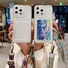Винтажный чехол-ремень для iPhone 17 16 15 Pro Max 14 Plus 13 12 Mini 11 Pro XS Max с ремешком через плечо, кошельком из ТПУ, кристально чистый чехол