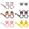 6 шт. Детская маска из бумаги для дня рождения, маска мультяшного животного, набор шляп для вечеринки и очков