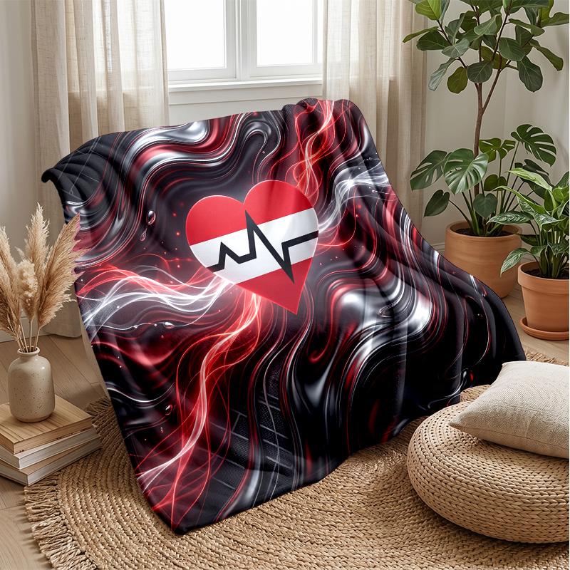 Austria Football Printed Flannel Blanket Skin Friendly Warm Decorative Throw for Indoor Couch Bed Daily Use