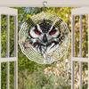 Metal Owl Wind Chime with Rotating Design for Outdoor Garden Yard Decoration Bird Repellent Hanging Spinner Art