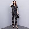 Women Pant Sets  Casual Summer 2 Piece Sets Women Elegant Loose Wide Leg Pants and Short Sleeve Blouse