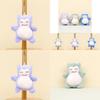Cuddly Cartoon Snorlax Keychain Lavender And Blue Colors Soft Plush Material