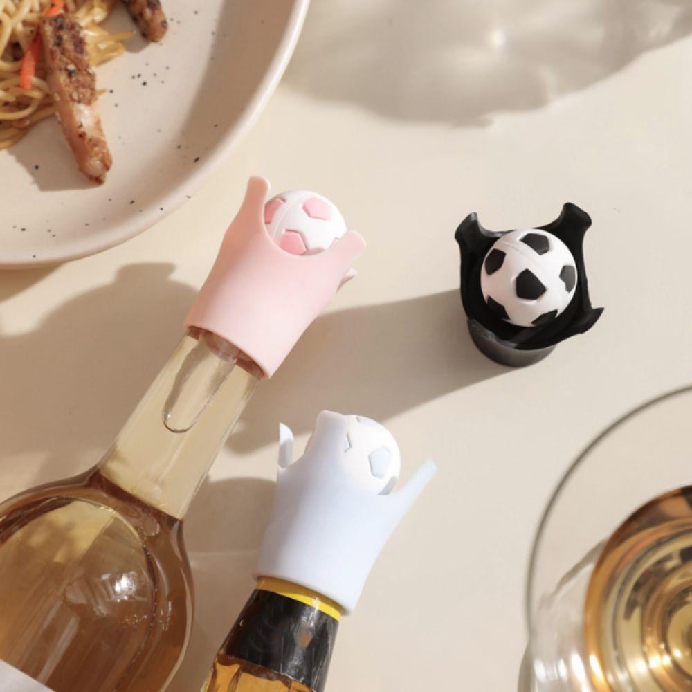 Silicone Soccer Wine Bottle Stopper Leak-Proof Bubble Water Bottle Cover Party