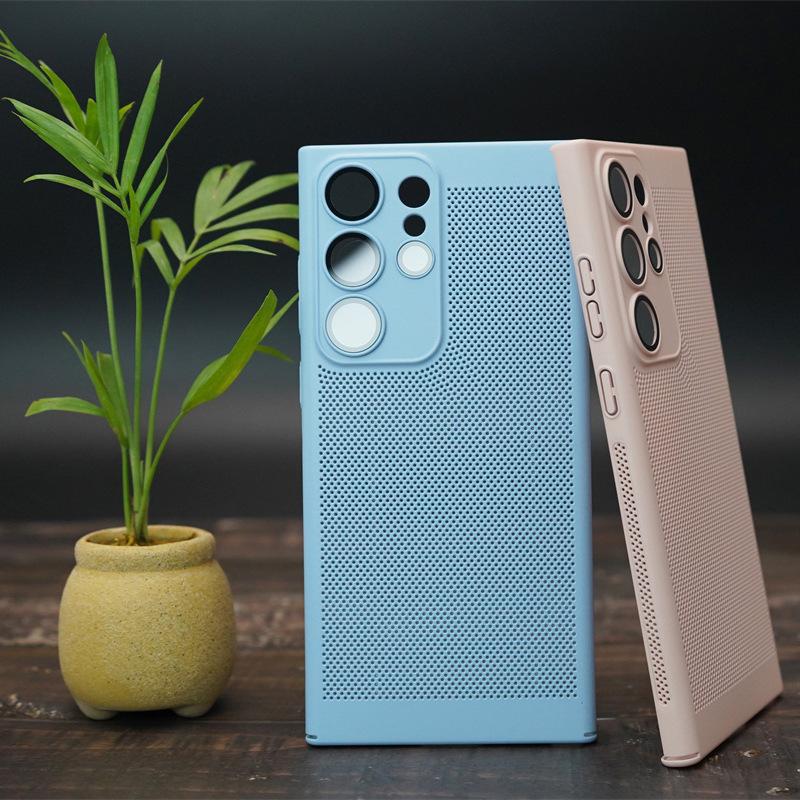 Breathable Heat Dissipation Mesh Case Suitable for Samsung S24 Ultra Comes with Lens Film Mobile Phone Case NOTE20 Full Inclusive Protection Case