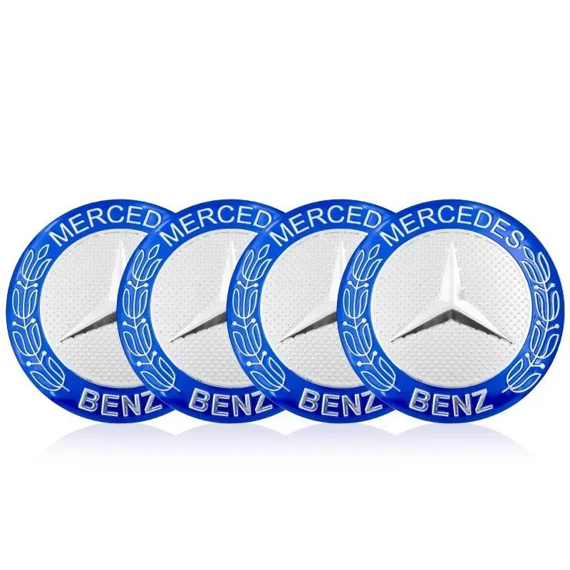 Автомобильные наклейки 4 шт. 75 мм Для MERCEDES BENZ AMG W205 W213 W206 W166 W176 W220 W253 C180 C200 Наклейки на центральные колпачки колес автомобиля Ступица Ca