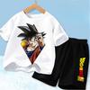 New Summer Anime Cool Goku Dragon Ball Z Boys Fashion Short Sleeve Shorts with Pocket Beach Pants Breathable T-shirt Kids Suit