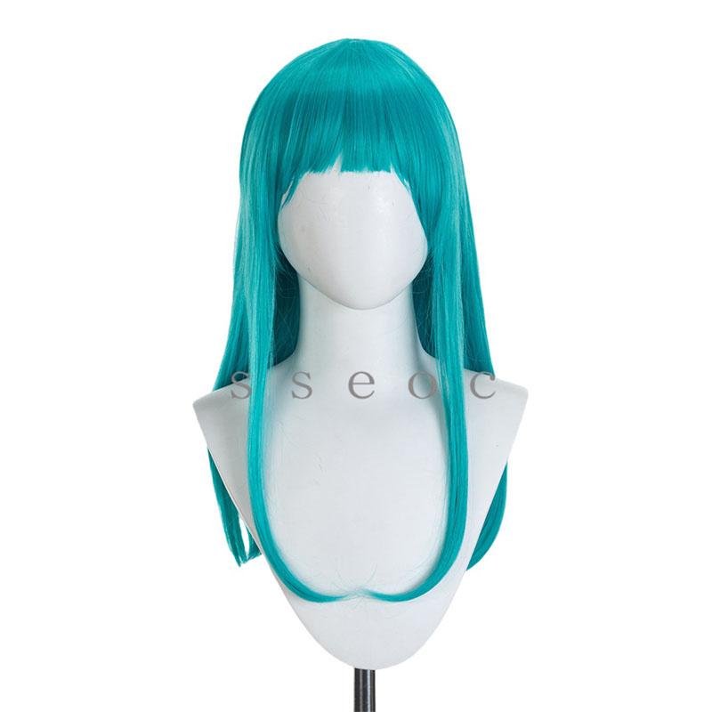 Парик для косплея аниме Dragon Story Bulma Buruma 65 см, сине-зеленый, волнистый, термостойкий, синтетический, для вечеринки в честь Хэллоуина + шапочка для парика