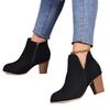Women'S Fashion Ankle Boots Chunky High Heels Boots Female New Trendy Autumn Winter Outdoor Mid-Heel Side Zipper Booties Mujer