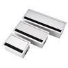 Silver Aluminum Alloy Table Desk Rectangle Wire Cable Grommet Hole Cover Outlet Port Socket with Socket Black Brush