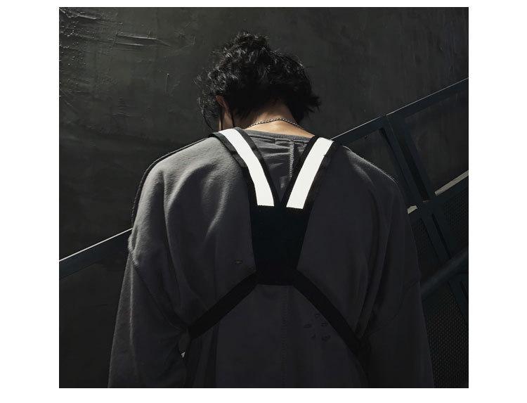 Унисекс хип-хоп уличный стиль многокарманный светоотражающий тактический жилет и поясная сумка на груди