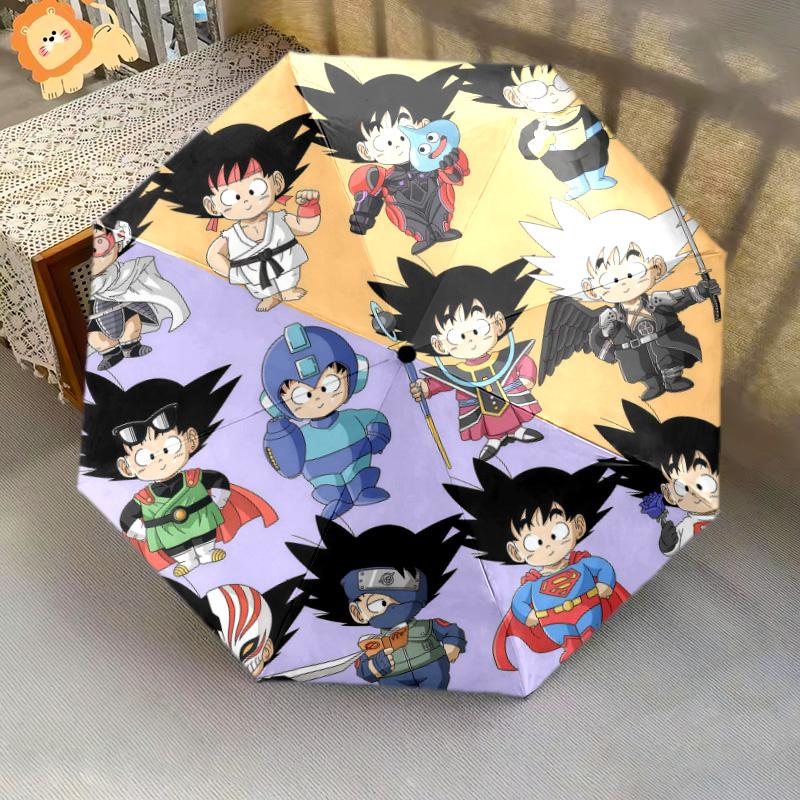 1 шт. Автоматический складной зонт - Узор Dragon Ball Портативная складная конструкция с 8 спицами Рождественские и новогодние подарки