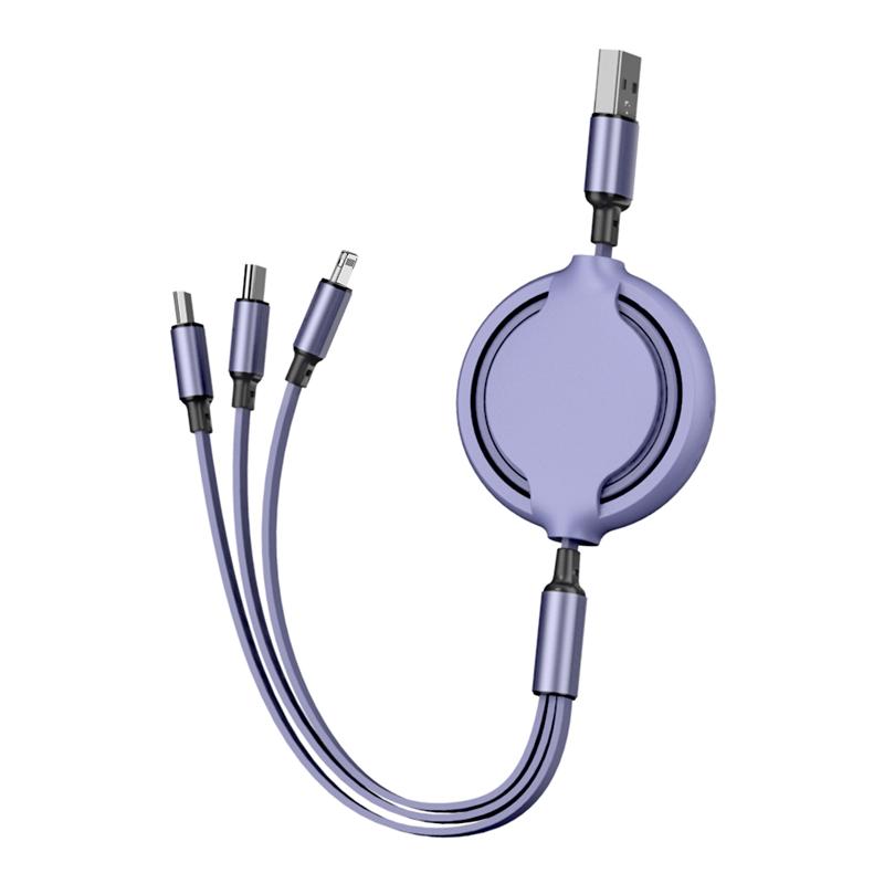 Co2 Phone Cable, 3In1 Retractable Micro Usb/ To Iphone/ Usb-C 0062
