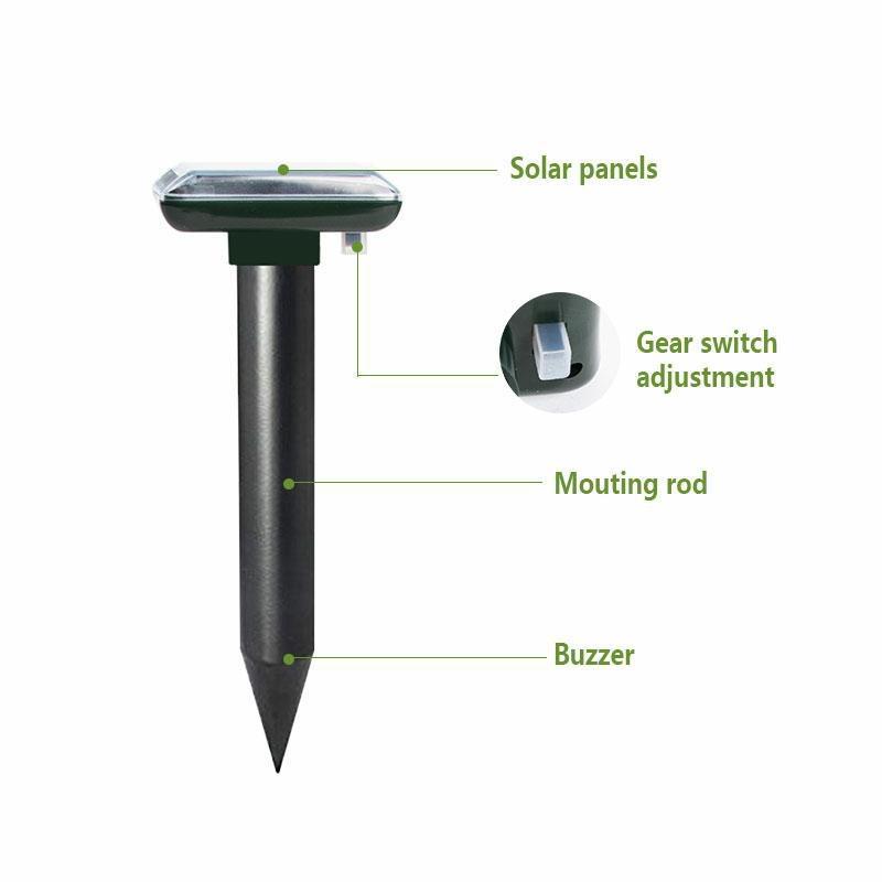 1/2 Pcs Solar Mouse Repeller Beep Vibration Plug and Play Ultrasonic Mouse Repeller Outdoor Snake Repeller