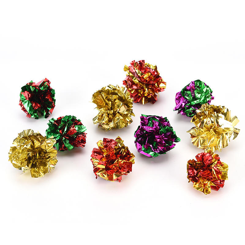 10 шт. Интерактивные звуковые шары Mylar Crinkle Balls для кошек