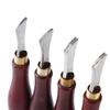Wooden Handle DIY Shallow Slot Linear Edge Tool Leather Craft Creasing Tools Leather Edge Creaser