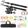 Telescopic Fishing Rod and Fishing Reel Combos Full Kit for Saltwater Freshwater