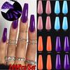 Long Ballerina Full Cover Acrylic Candy Color False Nail Tips Nail Extensions Fake Nails Manicure