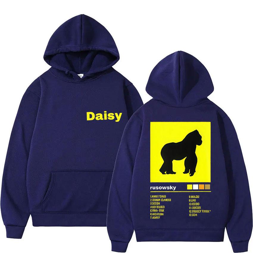Rapper Rusowsky Daisy Tour 2025 Graphic Hoody Unisex Retro Oversized Sweatshirt Fashion High Quality Fleece Hoodie Streetwear