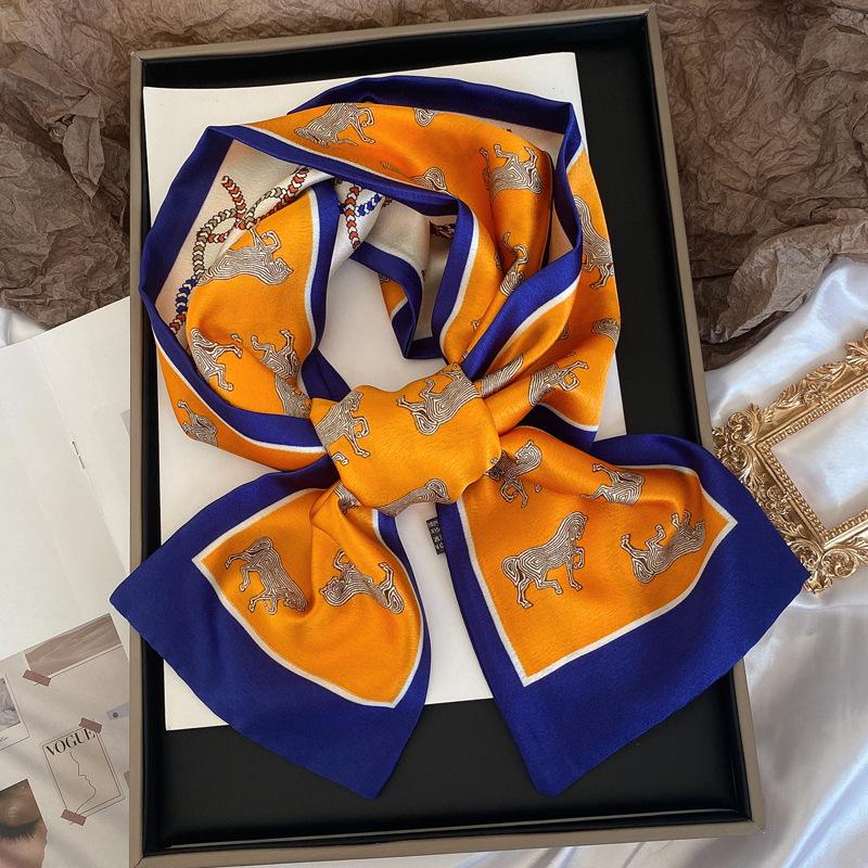 Women's Silk Floral Scarf: Lightweight, Long, and Ideal for Spring & Autumn