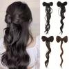 Bowknot Half Up Ponytail Hair Extension Claw Clip Messy Bun Hairpiece
