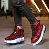 TUINANLE Kids Led Shoes Children’s Two Wheels Luminous Glowing Sneakers Heels Skate Shoes Boys Girls