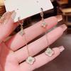 Fashion Four-Leaf Flower Earrings Buckle Temperament Fashion Long Women's Earrings Fashion Trend Four-Leaf Clover Earrings