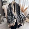 Luxury Warm Poncho Cashmere Winter Women Scarf Plaid Print Shawl Wraps Female Thick Pashmina Blanket Bufanda Travel Echarpe