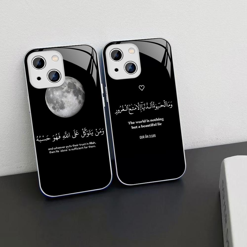 Арабские Цитаты Слова Чехол для Телефона Закаленное Стекло Для Iphone 14 13 12 11 Pro Mini XS MAX 14Plus X XS XR Fundas