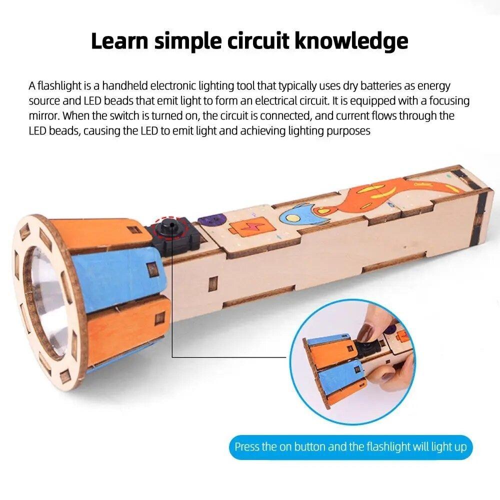 Physics Science DIY Flashlight Hands-On Assembly Technology Set Science Toys Kids Science
